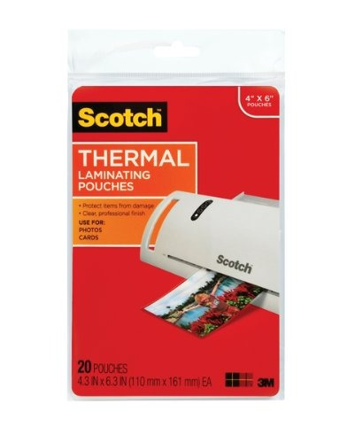 3m Corp Scotch Thermal Laminating Pouches 4.37 Inches X