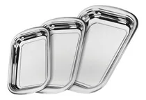 Comprar Set Bandejas Tramontina Acero Inoxidable Rectangulares Color Plateado