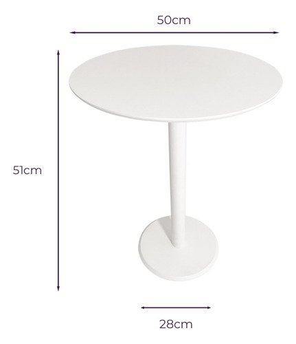 Mesa Lateral Auxiliar Redonda De Laca 50 Cm - 3 Cores
