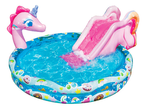 Piscina De Unicornio Hinchable Banzai Splash Slide Dimensi