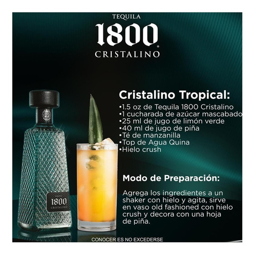 Tequila 1800 Cristalino 700 Ml Botella