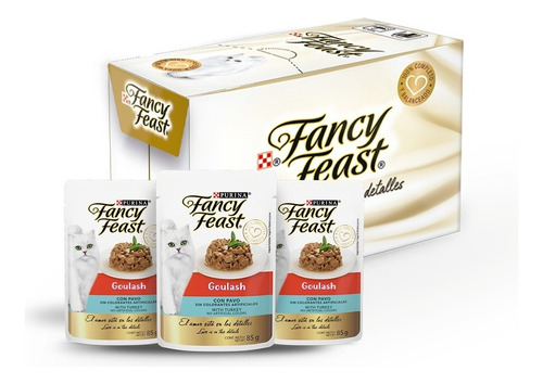 Alimento Fancy Feast Gato Adulto Goulash De Pavo X12 Sobres