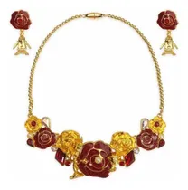 Comprar Bella Y Bestia Set De Joyas Collar Y Aretes Disney Store