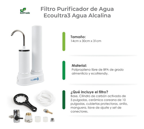Filtro Purificador Agua Doble Filtración, Ecotrade Filters