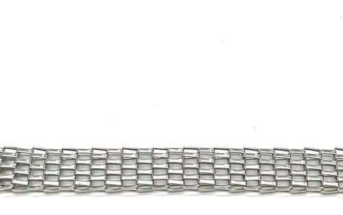 Cadena Malla X Mayor 8mm Excelente Calidad Bijou Pulsera Color Níquel
