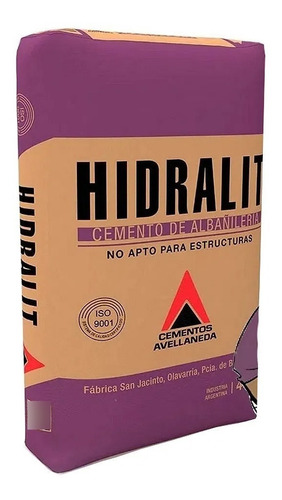 Plasticor Hidralit Albañileria 40kg Cementos Avellaneda