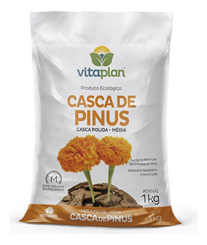 Casca De Pinus Polida Média 1 Kg