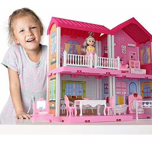 Temi Dollhouse Dreamhouse Building Toys Figura Con Muebles, 