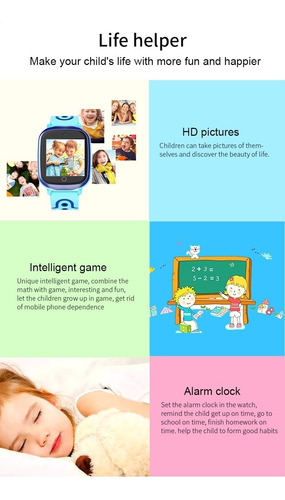 Imagen 8 de 10 de Smartwatch Para Niños 2g Impermeable Rosa