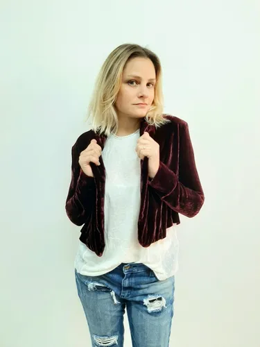 Chaqueta terciopelo cheap burdeos mujer
