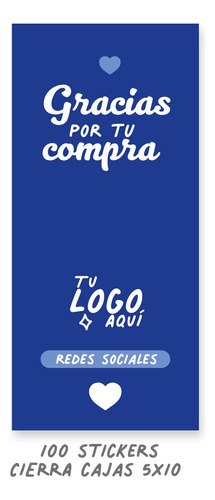 100 Stickers Autoadhesivos Con Tu Logo Cierra Cajas 5x10