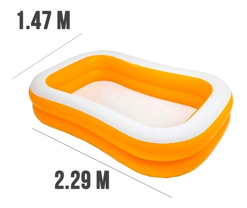 Albercas Inflable Rectangular Grande Infantil 2.29m X 1.47 M