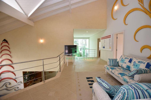 Imagem 19 de 30 de Casa Na Praia, Condomínio Fechado, Alto Padrão, 6 Suítes, Piscina, Churrasqueira, 4 Vagas, Acapulco, Guarujá. - Ca0283