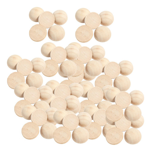 100x Cuentas De Madera Semicirculares Sin Terminar, 2cmx1cm