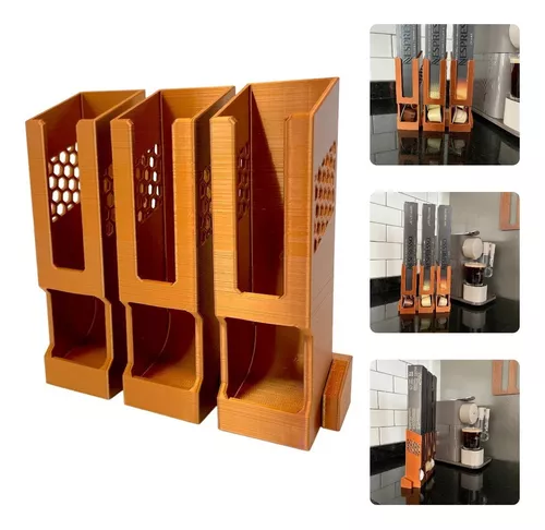 Mueble madera dispensador 30 cápsulas Nespresso