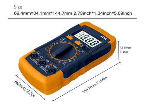 Multímetro Digital Lcd A830l, Diodo De Voltaje Ca Cc