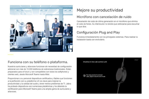 Jabra Evolve 30 Duo Con Conexión Usb / 3.5mm Oficina O Music