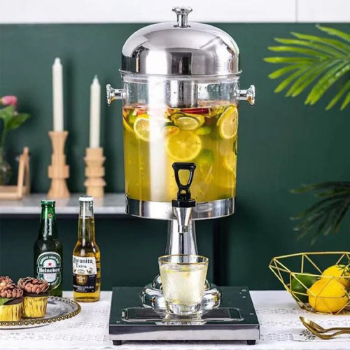 Dispensador Bebidas Frio/caliente C/grifo De Acero Inox 8l Color Plateado
