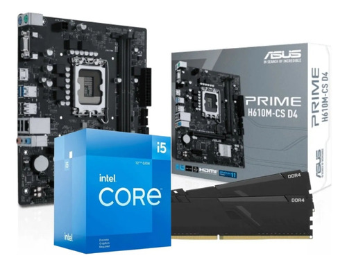 Kit Intel I5 12400f Placa Mãe Asus H610m-cs Ram 16gb 3200mhz