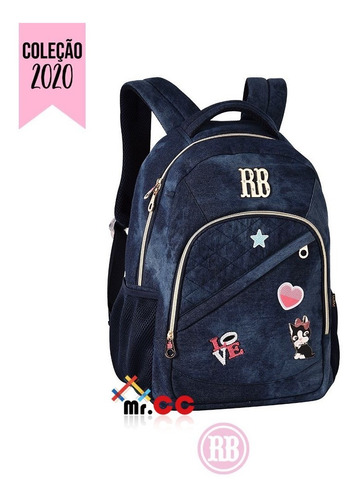 Mochila Jeans Escolar Juvenil Rebecca Bonbon9139 Original