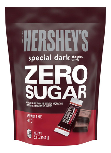 Hersheys Zero Sugar Dark Chocolate 144 G