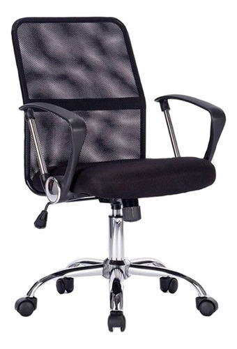 Silla de escritorio Deco Hogar 6040-HMV ergonómica  negra con tapizado de mesh