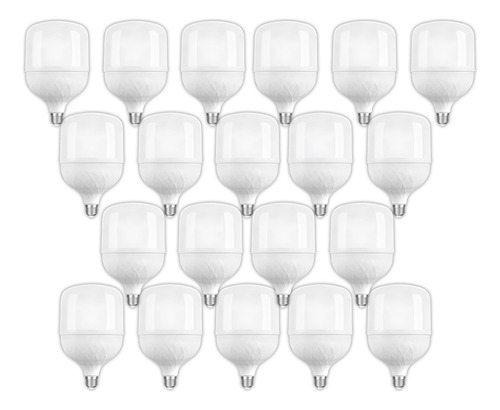 20pz Foco Led 40w Base E27 Super Iluminacion 6500k Blanco Frío