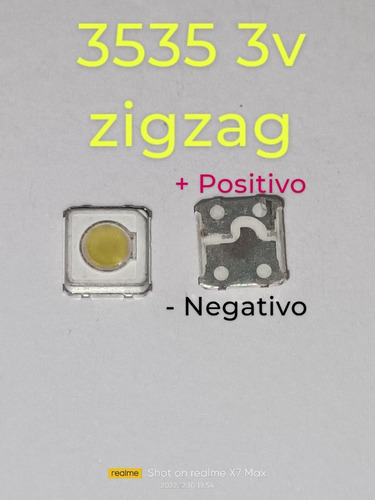 100 Leds 3535 3v Samsung Tipo Zigzag