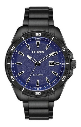 Aw1585-55l Reloj Citizen Eco Drive Blue Dial Negro/azul