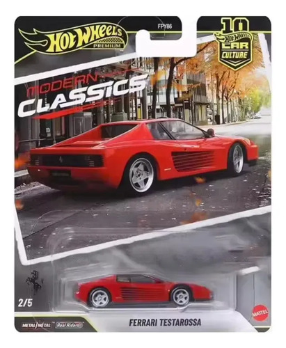 Carro/caminhonete Em Miniatura Ferrari Testarossa Hot Wheels Premium Car Culture 2026 1:64 Vermelho
