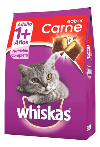 Alimento Whiskas 1+ Whiskas Gatos  para gato adulto todos los tamaños sabor carne en bolsa de 6 kg