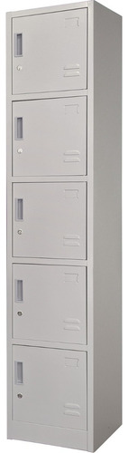 Locker Rack & Pack Mkz-locker5puegri color gris con cierre tipo cerradura