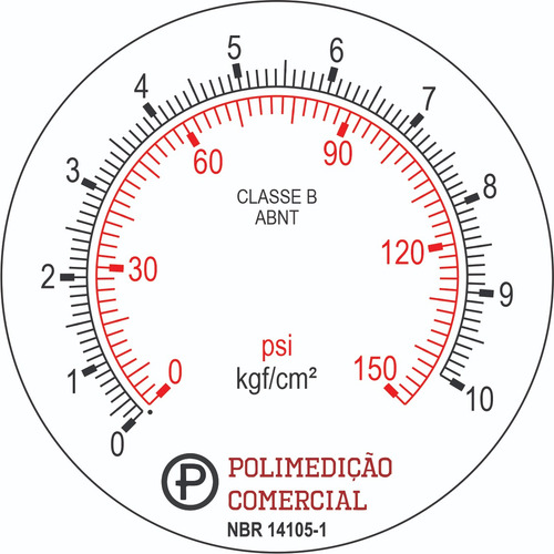 Manômetro Glicerina Caixa Inox 0-10 Bar : 150 Psi R.1/4