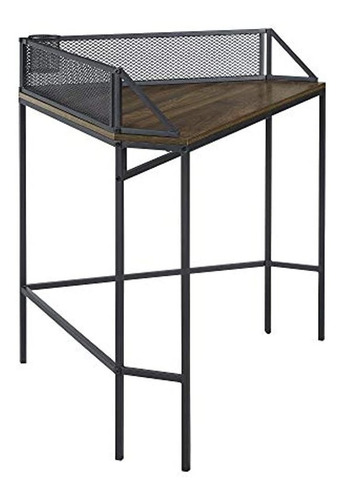 Walker Edison Moderno Industrial Escalera De Madera Y Metal 