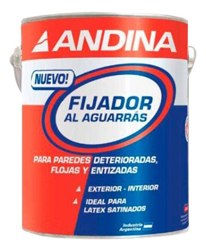 Fijador Al Aguarras Andina X 4l Pared Deteriorada Pintumm