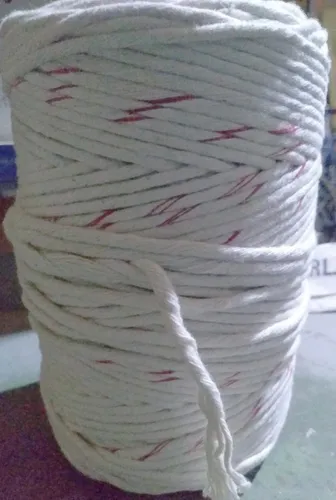 Hilo De Algodón Crudo 27 Hebras Con Hilo Rojo - Macramé