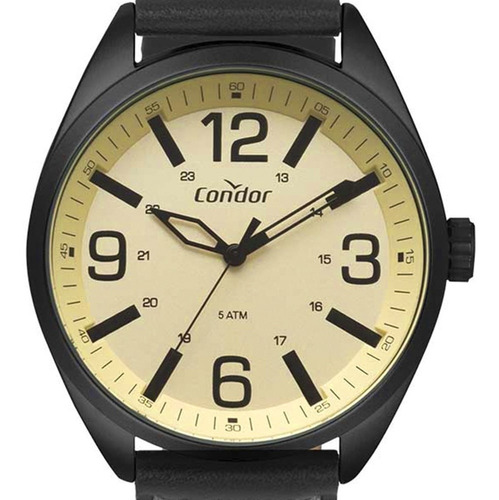 Relógio Condor Pulseira De Couro Masculino Pret Co2035mpe/2d
