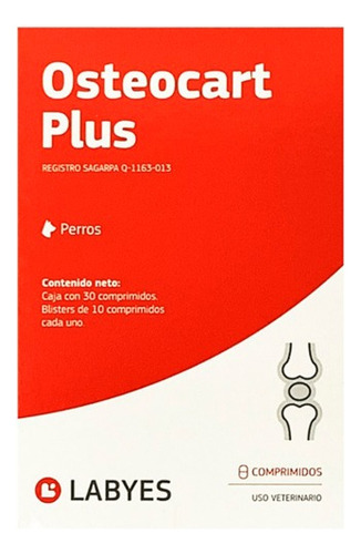 Osteocart + Plus 30 Tabletas Para Perros Senior Labyes