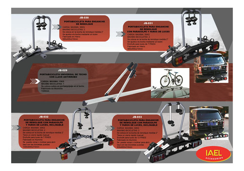 Imagen 6 de 7 de Porta Bicicleta Para Enganche Bocha Remolque Iael Jb-030