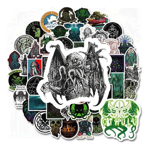 Stickers Calcomanias Cthulhu Lovecraft Horror Cósmico X50