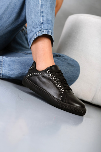 Zapatillas Mujer Urbanas Bajas Cuero Suela Goma Dua Lipa
