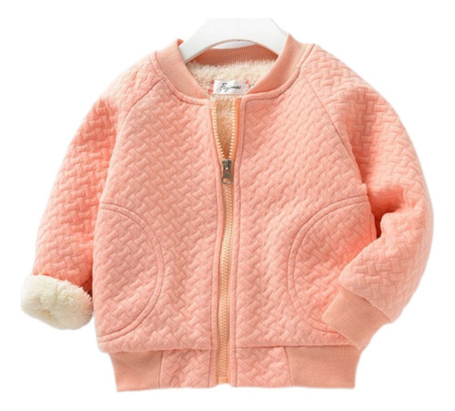 Chaqueta Invierno Lana Gruesa Para Niños Suéter Color Sólido