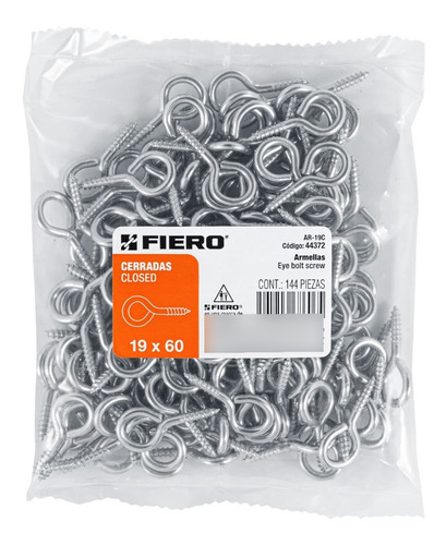 Armellas Cerradas De 19 X 60 Bolsa Con 144 Pz Fiero Ar-19c