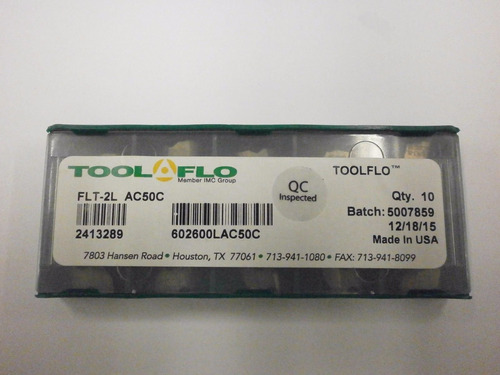 10pc Toolflo Flt 2l Ac50 top Notch Coated Inserto Carburo V