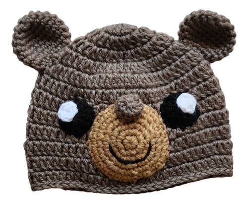 Gorro De Oso Crochet Tejido Artesanal