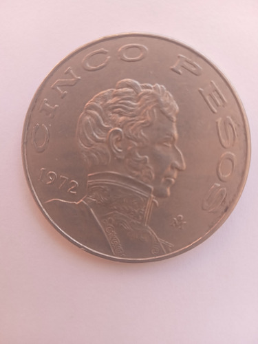 Moneda De 5 Pesos Vicente Guerrero 1972