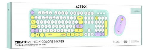 Kit Teclado Y Mouse Acteck Creator Mk485 Inalambrico Tiffany