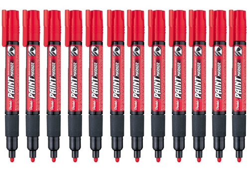 Marcador Permanente Pentel Paint Marker Mmp20 Base Aceite Color Rojo