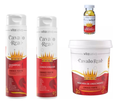 Cresce Forte Cavalo Real Vita Seiva Kit Completo Crescimento
