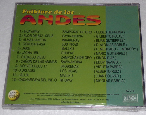 Zampoñas De Oro Savia Andina Inkakena Cd Nuevo Sellado Kktus